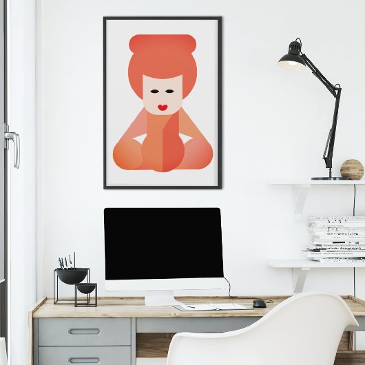 Mooie Chinese Meisje Kunst Canvas Afdruk