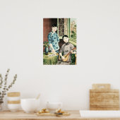 Mooie Chinese muziek portret oud Chinees Poster (Keuken)