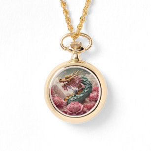 Mooie Chinese Nieuwjaar Dragon 2024 WW Horloge