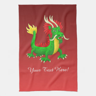 Mooie Chinese Nieuwjaarsdraak Theedoek