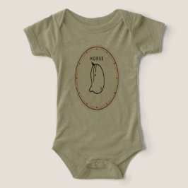 Mooie Chinese paard lijnkunst baby peuter shirt