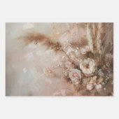 Mooie chique beige roze boho bloem inpakpapier vel (Voorkant 3)