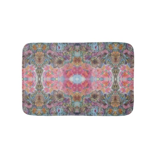 Mooie chique bloementuin Waterverf schilderij Badmat (Voorkant)