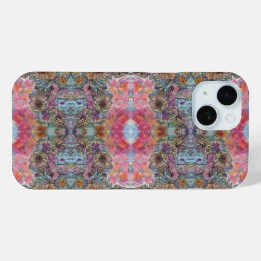 Mooie chique bloementuin Waterverf schilderij Case-Mate iPhone Case (Achterkant (horizontaal))