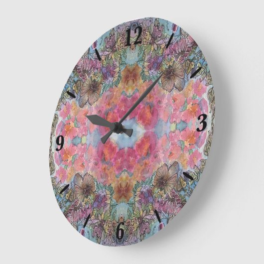 Mooie chique bloementuin Waterverf schilderij Grote Klok (Hoek)