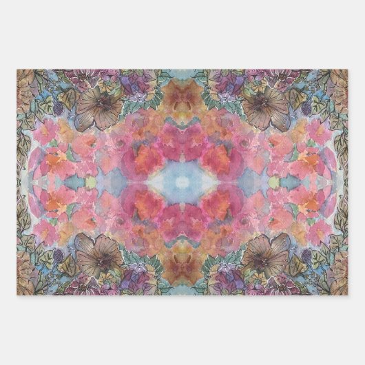 Mooie chique bloementuin Waterverf schilderij Inpakpapier Vel (Voorkant 2)