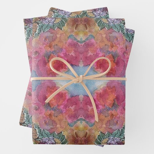 Mooie chique bloementuin Waterverf schilderij Inpakpapier Vel (In situ)