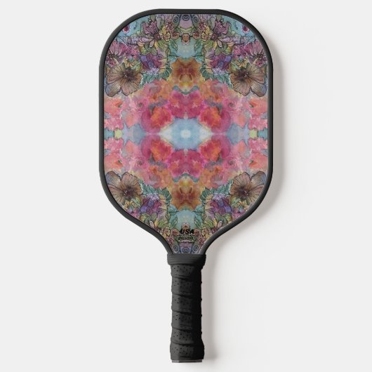 Mooie chique bloementuin Waterverf schilderij Pickleball Paddle (Voorkant)