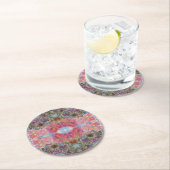 Mooie chique bloementuin Waterverf schilderij Ronde Kartonnen Onderzetter (Insitu)