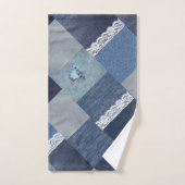 Mooie chique denim kant patchwork bad handdoek (Handdoek)