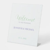 Mooie chique kalligrafie Elegante welkom bruiloft Reclamebord Met Voetstuk (Voorkant)