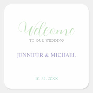 Mooie chique kalligrafie Elegante welkom bruiloft Vierkante Sticker