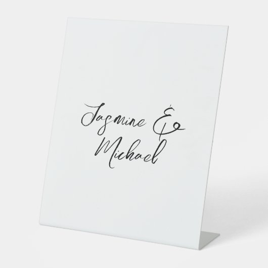 Mooie chique kalligrafie noemt bruiloften reclamebord met voetstuk (Voorkant)