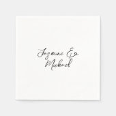 Mooie chique kalligrafie noemt bruiloften servet (Voorkant)