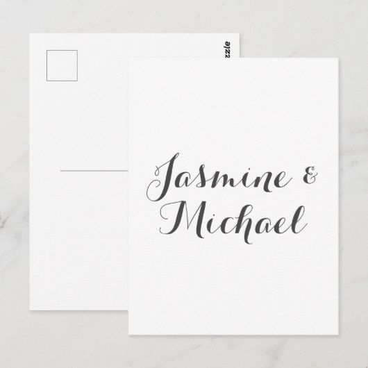 Mooie chique kalligrafie paar namen briefkaart (Voorkant / Achterkant)