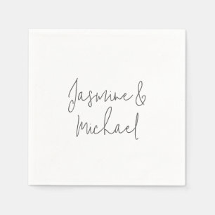 Mooie chique kalligrafie paar namen servet