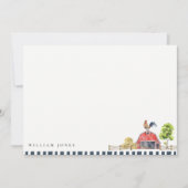 Mooie Chique Landelijke Rode Schuur Haan Boerderij Notitiekaartje (Voorkant)