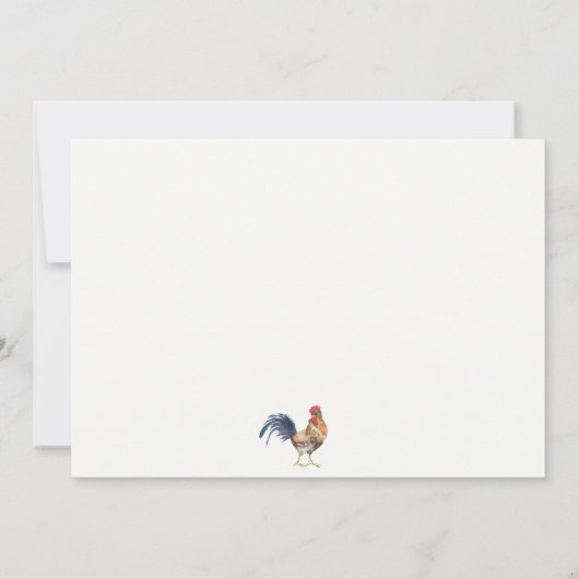 Mooie Chique Landelijke Rode Schuur Haan Boerderij Notitiekaartje (Achterkant)