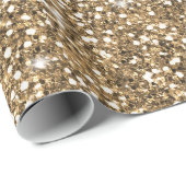 Mooie chique meisje luipaard print gouden glitter cadeaupapier (Rol Hoek)