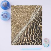 Mooie chique meisje luipaard print gouden glitter flyer (Enkel)