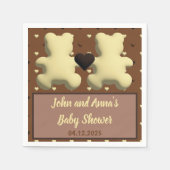Mooie chocoladbeer Baby shower servetten (Voorkant)