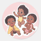 Mooie chocolade baby's ronde sticker (Voorkant)