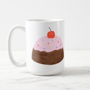 Mooie chocolade cupcakes met kers verjaardagscadea koffiemok