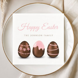 Mooie Chocolade Eieren Gelukkig Pasen Servet