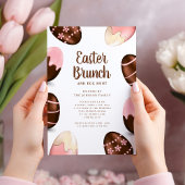 Mooie Chocolade Eieren Pasen Brunch Kaart