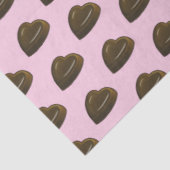 Mooie Chocolade Hartjes Patroon Tissuepapier (Detail)