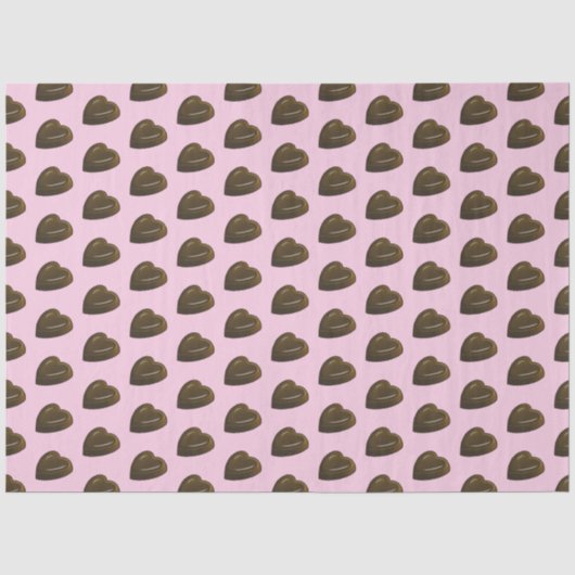 Mooie Chocolade Hartjes Patroon Tissuepapier (Voorkant)