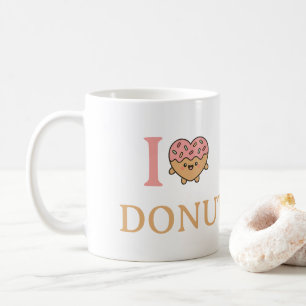 Mooie chocolade houdt van donuts. koffiemok