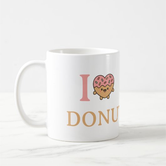Mooie chocolade houdt van donuts. koffiemok (Links)