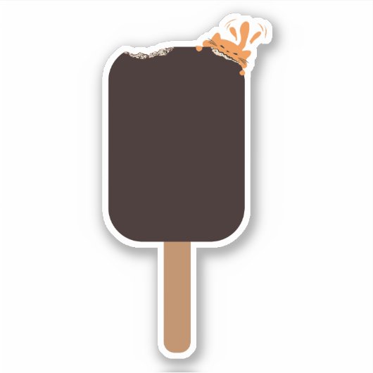 Mooie Chocolade Ijs Met Sinaaspoes Sticker (Voorkant)