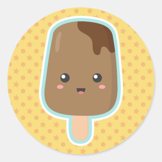 Mooie Chocolade Ijs Ronde Sticker (Voorkant)