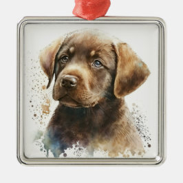 MOOIE CHOCOLADE LABRADOR RETRIEVER HOND METALEN ORNAMENT