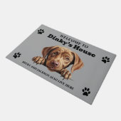 Mooie chocoladebruine labrador retriever foto deurmat (Schuin)