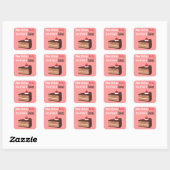 Mooie chocoladetaart met grappig maar waar citaat vierkante sticker (Vel)