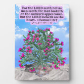 Mooie Cholla Cactus Schrift 1 Samuel 16:7 Fotoplaat (voorkant)