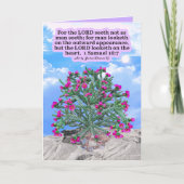 Mooie Cholla Cactus Schrift 1 Samuel 16:7 Kaart (Voorkant)