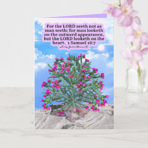 Mooie Cholla Cactus Schrift 1 Samuel 16:7 Kaart