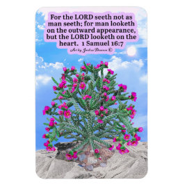 Mooie Cholla Cactus Schrift 1 Samuel 16:7 Magneet