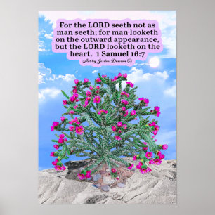 Mooie Cholla Cactus Schrift 1 Samuel 16:7 Poster