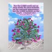 Mooie Cholla Cactus Schrift 1 Samuel 16:7 Poster (Voorkant)