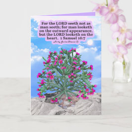 Mooie Cholla Cactus Schriftuur 1 Samuel 16:7 Kaart