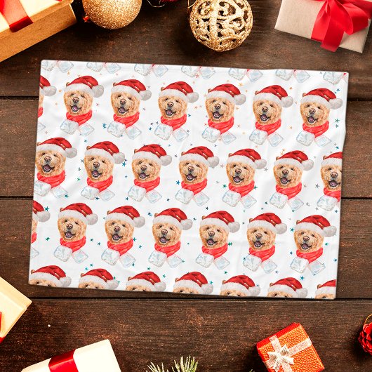 Mooie Chow Chow Hond Kerst Patroon Fleece Deken