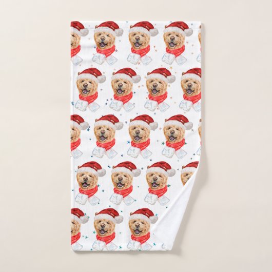 Mooie Chow Chow Hond Kerst Patroon Handdoek (Handdoek)
