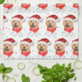Mooie Chow Chow Hond Kerst Patroon Theedoek (Gevouwen)