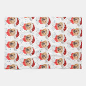 Mooie Chow Chow Hond Kerst Patroon Theedoek (Horizontaal)