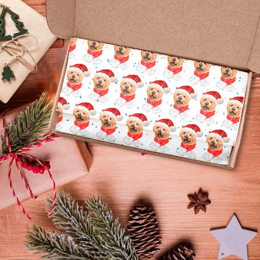 Mooie Chow Chow Hond Kerst Patroon Tissuepapier